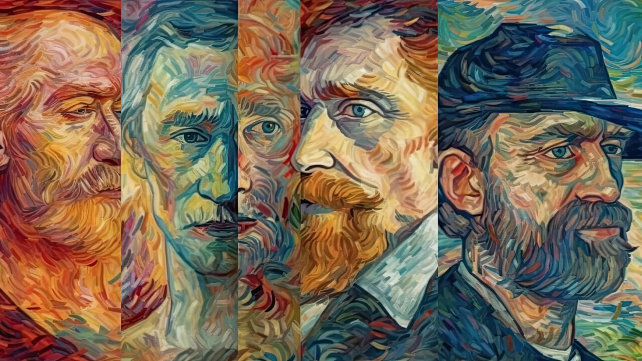 AI-driven neural style transfer merging classic paintings with modern graphic designs