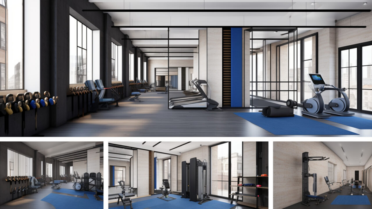 High-end fitness studio interior design