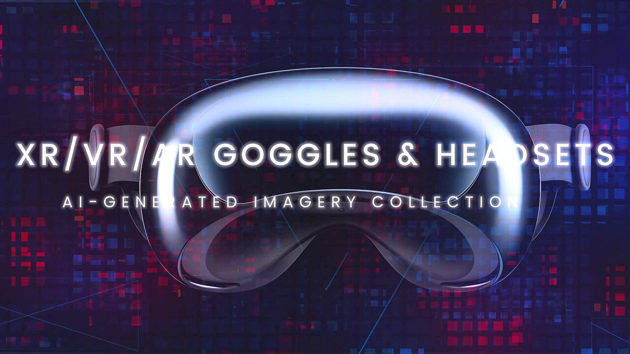 Mixed Reality Headset on glitch effect background