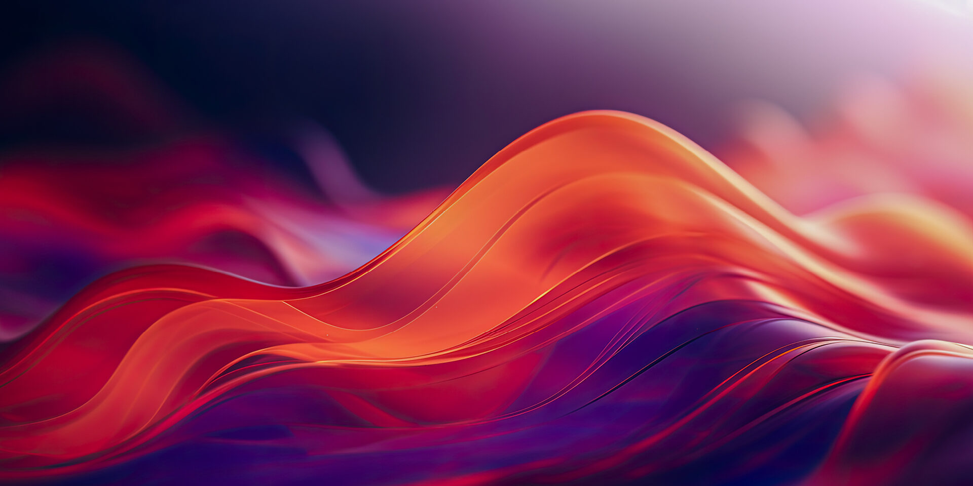 Vibrant digital artwork with flowing orange and purple waves, capturing the essence of movement and fluidity.